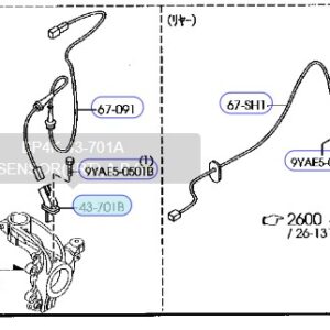 Mazdaspeed 3 Gen 1 ABS Sensor Harness Short Cord Hub To Body Loom
