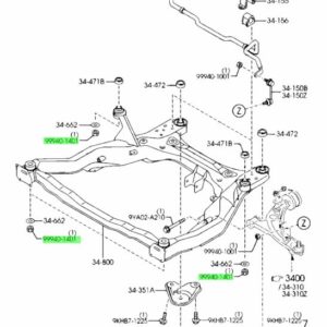 MS6 subframe nuts front