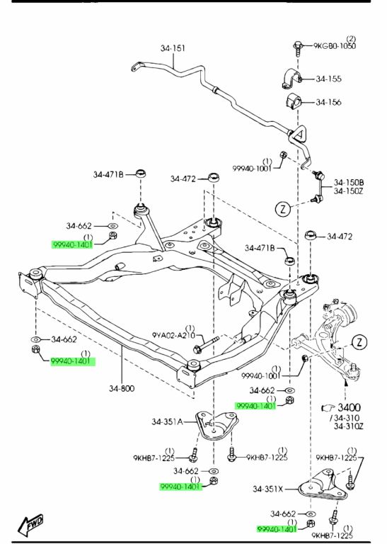 MS6 subframe nuts front – JohnnypartsNZ