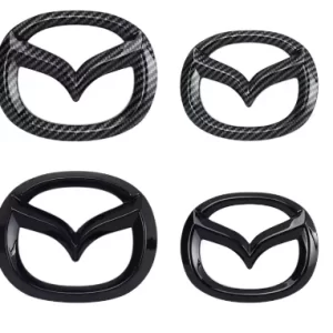 Carbon Fiber Front Grille & Trunk Emblem Badge – Mazda 3 / Axela / Atenza (2017–2020)