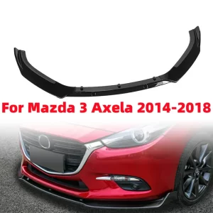 Car Front Bumper Lip Body Kit Lower Splitter Body Kit For Mazda 3 Axela 2014-2018 Glossy Black