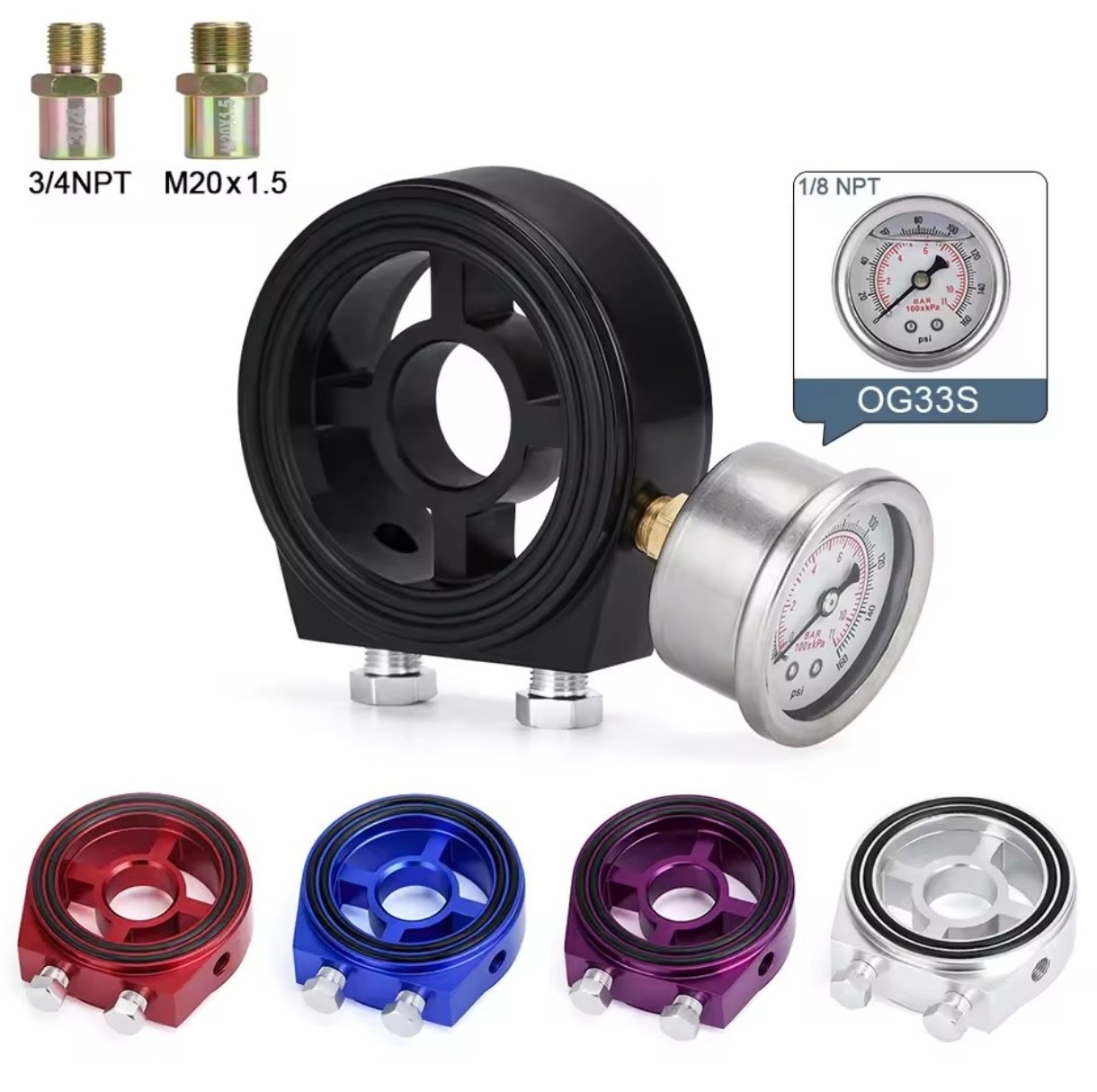 🛢️ Oil Filter Cooler Sandwich Plate Adapter – M20 x 1.5 / 3/4-16 - Image 4